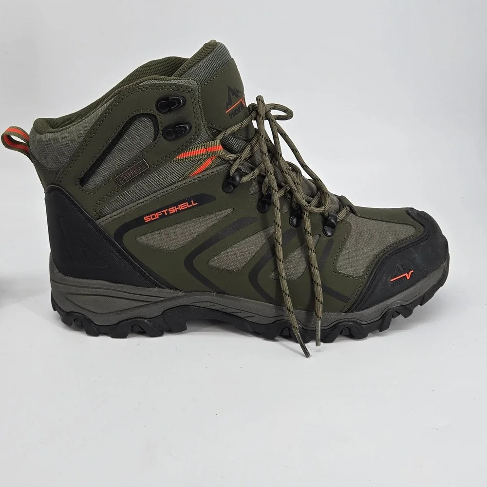 Nortiv 8 Softshell Waterproof Mid Hiking Boots Army Green Mens Size 10.5